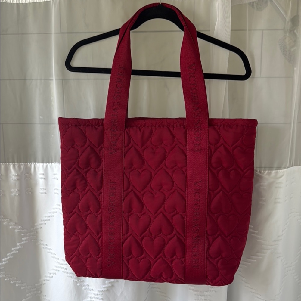 Victoria's Secret Red Heart ♥️ Quilted Tote Bag